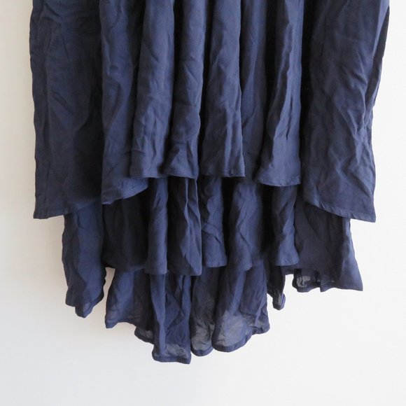 ANTHROPOLOGIE MAEVE Orsay Knit Navy Blue Asymmetrical Dress - Size S - Picture 9 of 16